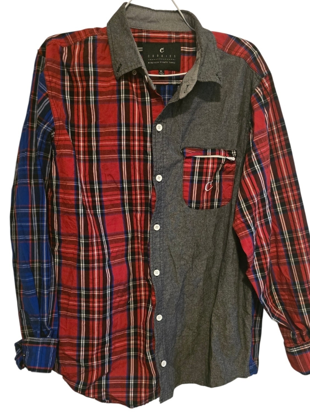 Cookies Brand Men's Size XL Multi-Pattern Plaid Button-Down Shirt
